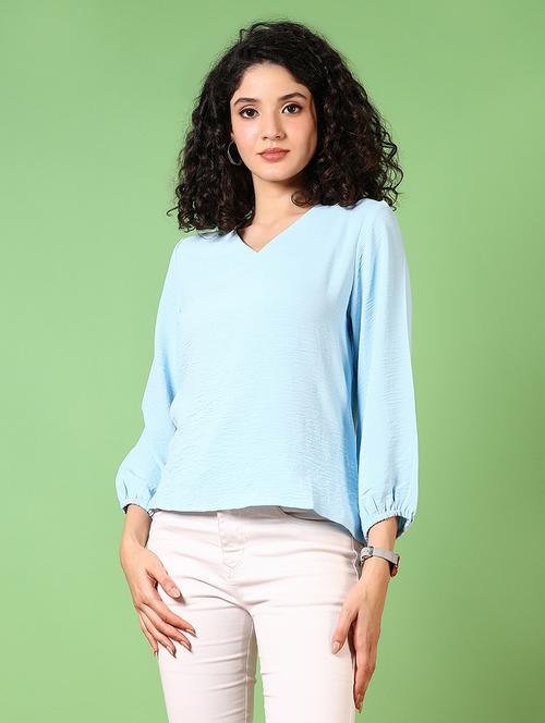 women solid long sleeves regular top - 21648560 - Standard Image - 0