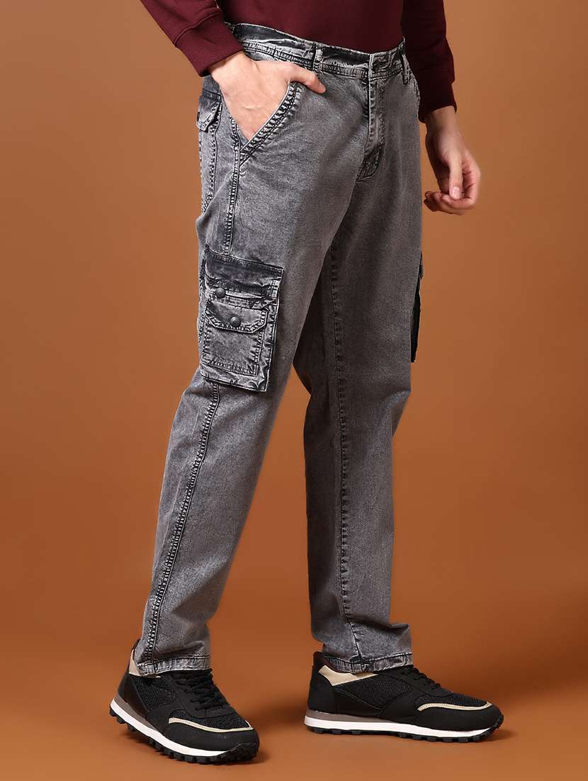 men solid mid rise relaxed fit cargo - 21648561 -  Standard Image - 2