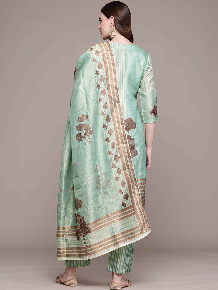 women three quarter sleeve kurta pant with dupatta set - 21648641 -  Standard Image - 2