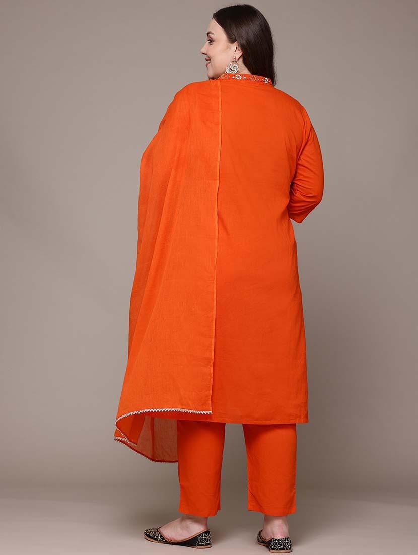 women three quarter sleeve kurta pant with dupatta set - 21648675 - Standard Image - 2