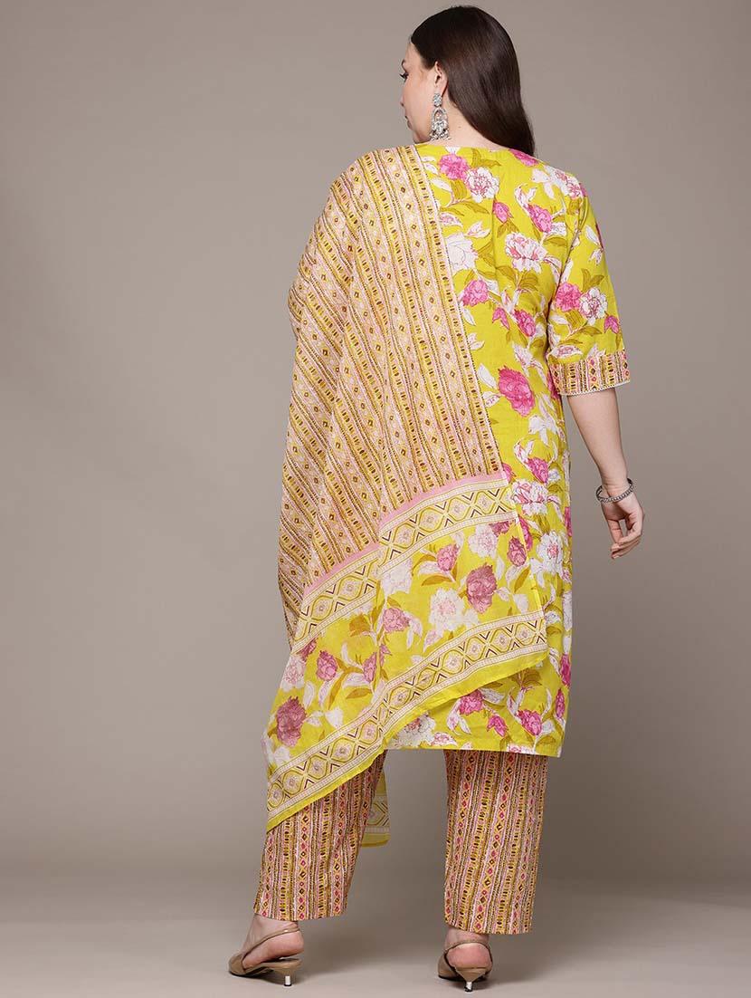 women three quarter sleeve kurta pant with dupatta set - 21648680 - Standard Image - 2