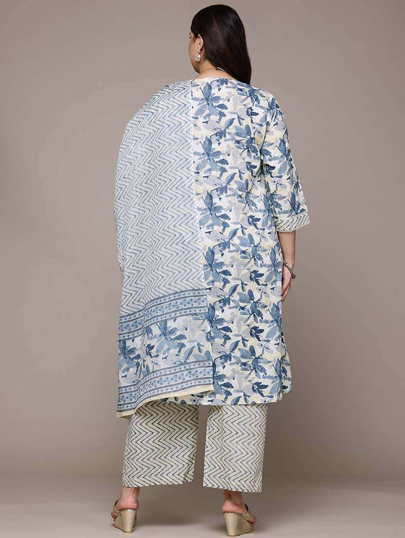 women three quarter sleeve kurta pant with dupatta set - 21648681 -  Standard Image - 2