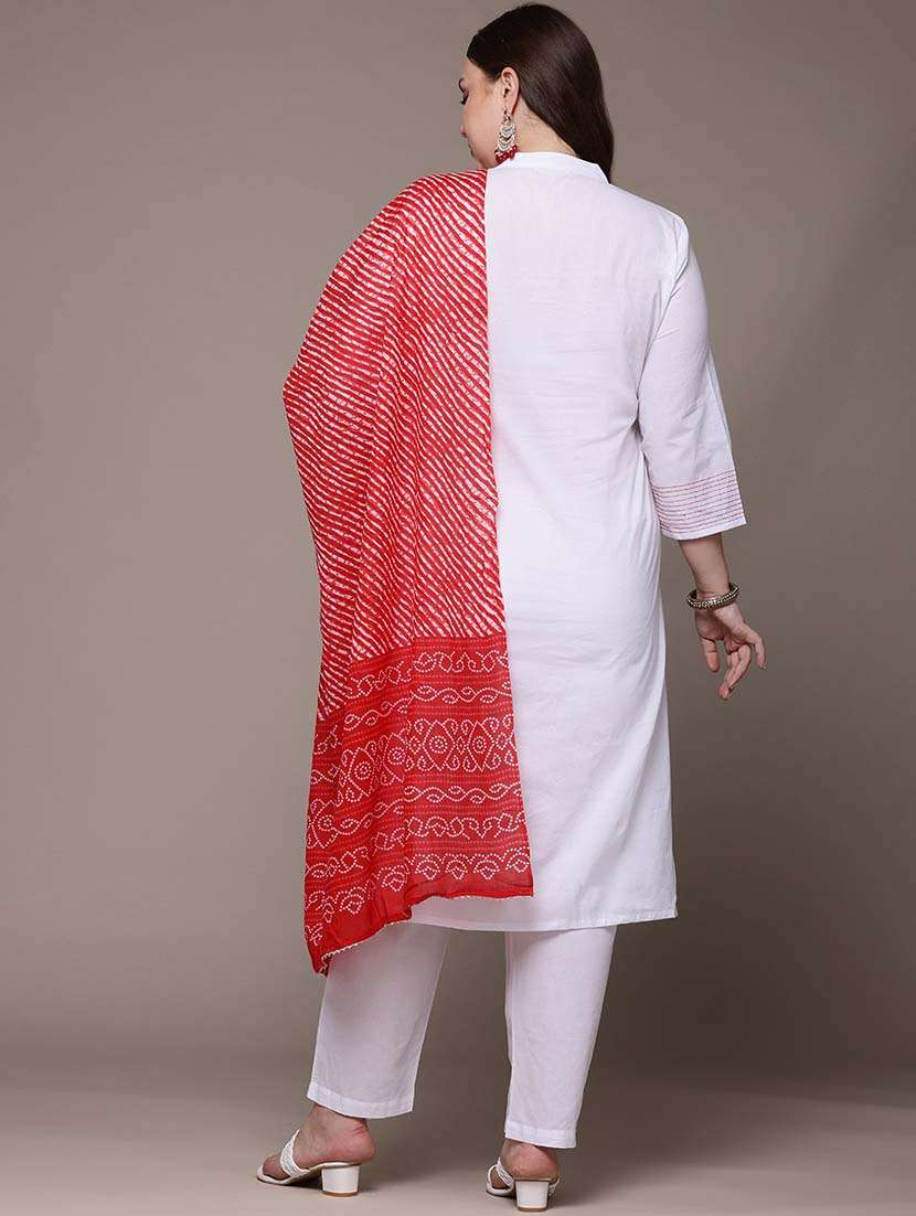 women three quarter sleeve kurta pant with dupatta set - 21648693 -  Standard Image - 2