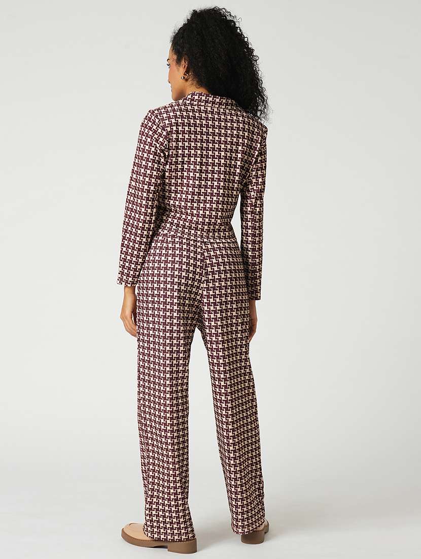 women printed blazer and trouser co-ord set - 21648741 - Standard Image - 2
