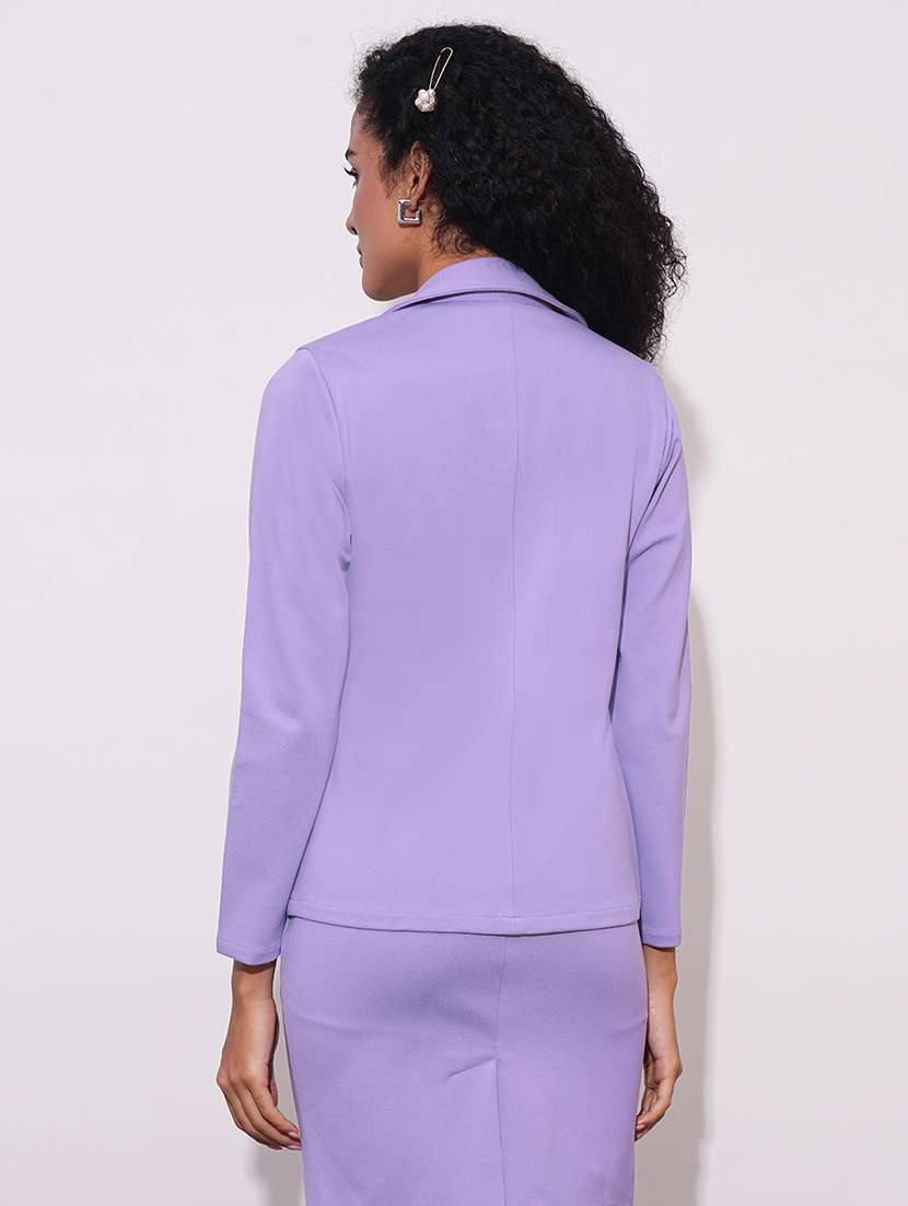 women solid long sleeve formal blazer - 21648770 - Standard Image - 2