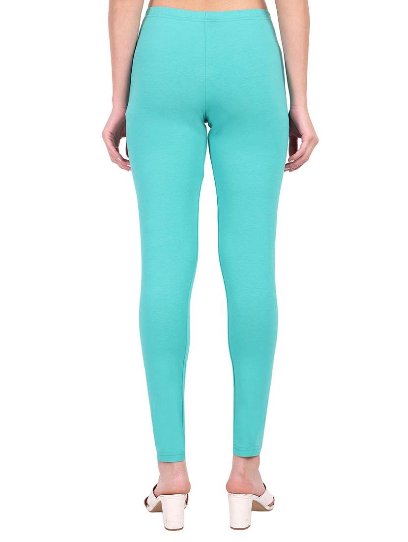 women plain mid rise ankle length leggings - 21648810 -  Standard Image - 2