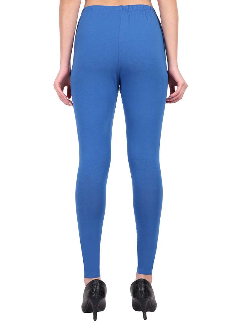 women plain mid rise ankle length leggings - 21648817 - Standard Image - 2