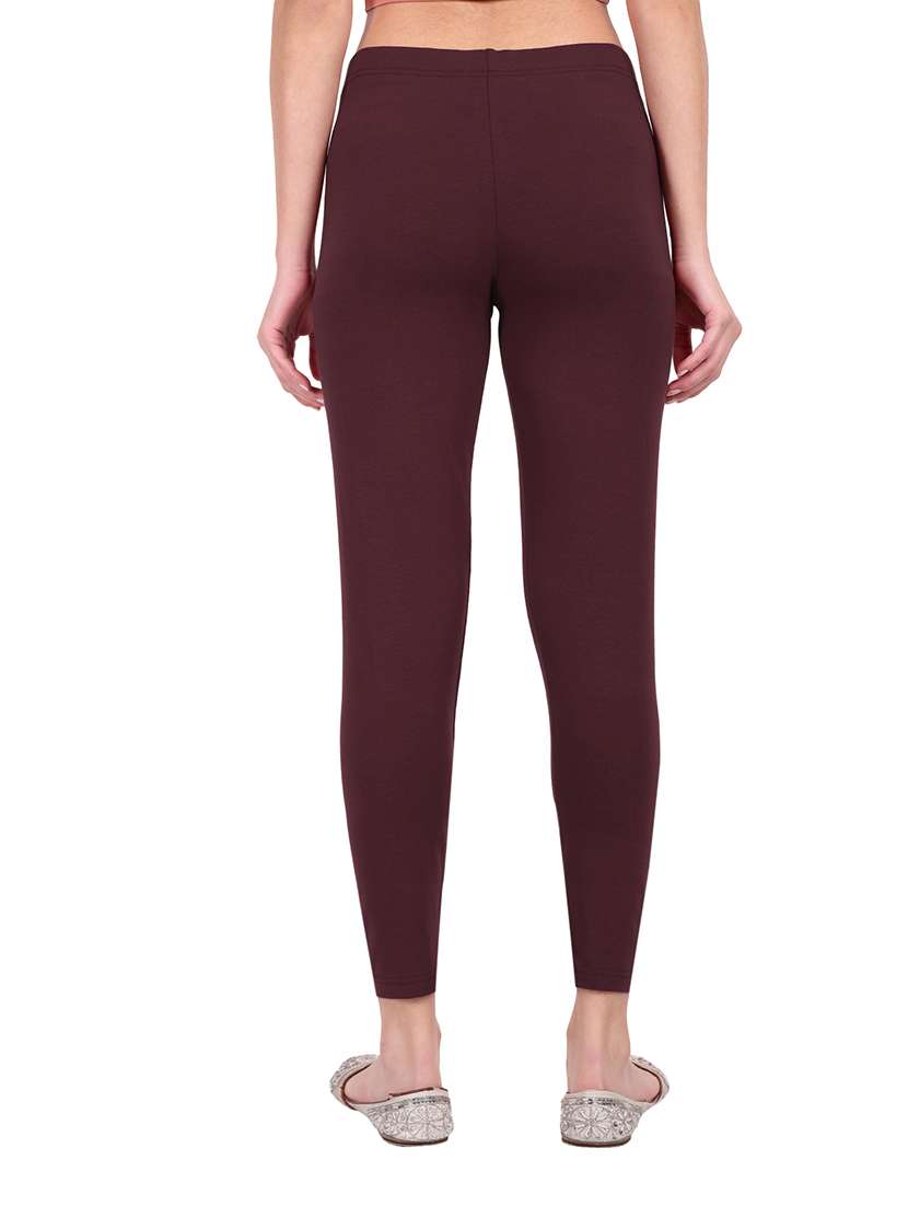 women plain mid rise ankle length leggings - 21648819 -  Standard Image - 2