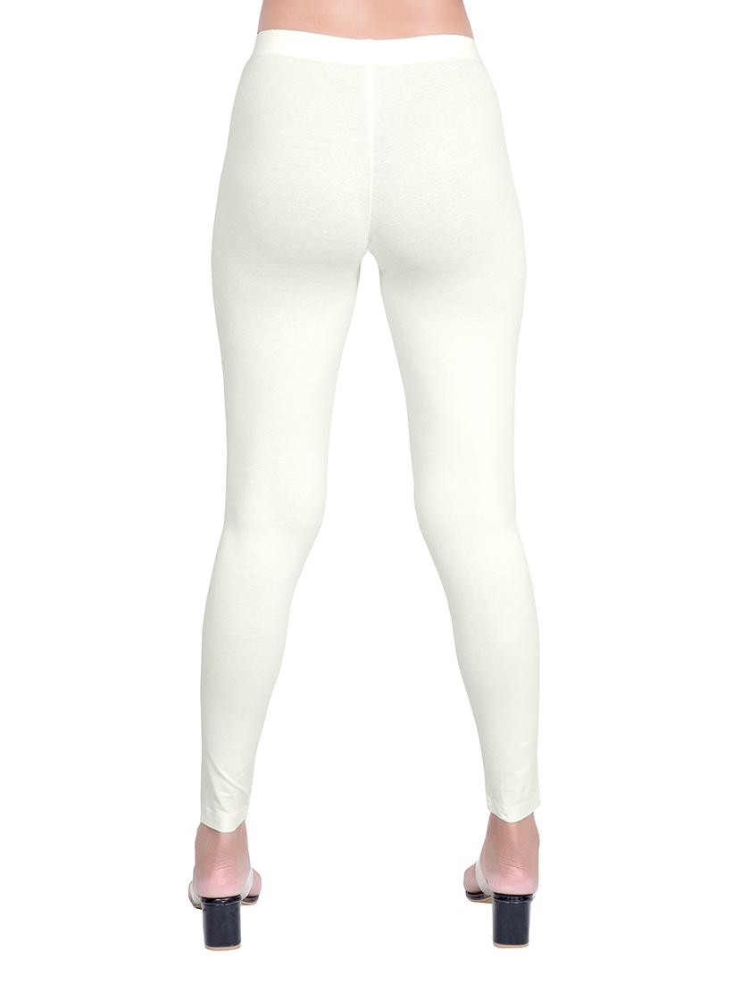 women plain mid rise ankle length leggings - 21648835 - Standard Image - 2