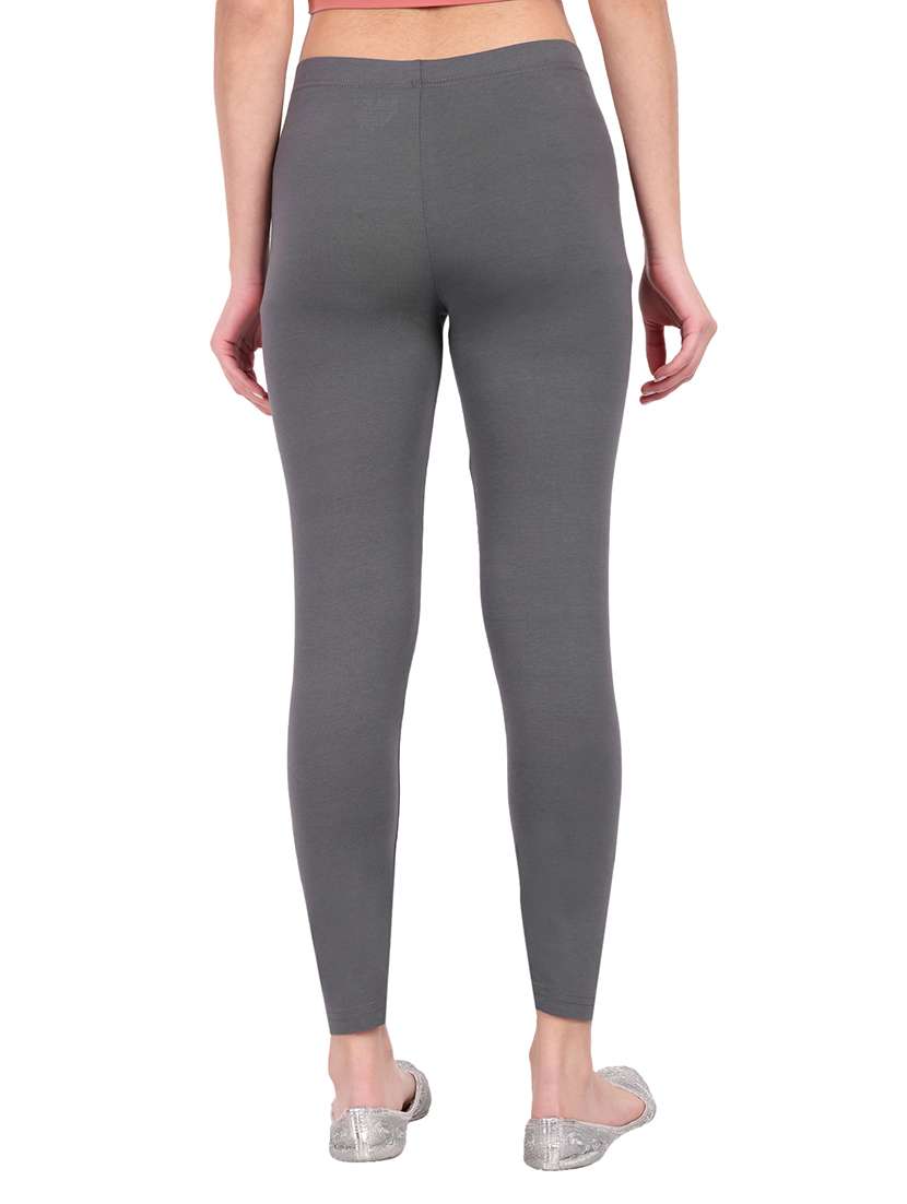 women plain mid rise ankle length leggings - 21648837 -  Standard Image - 2