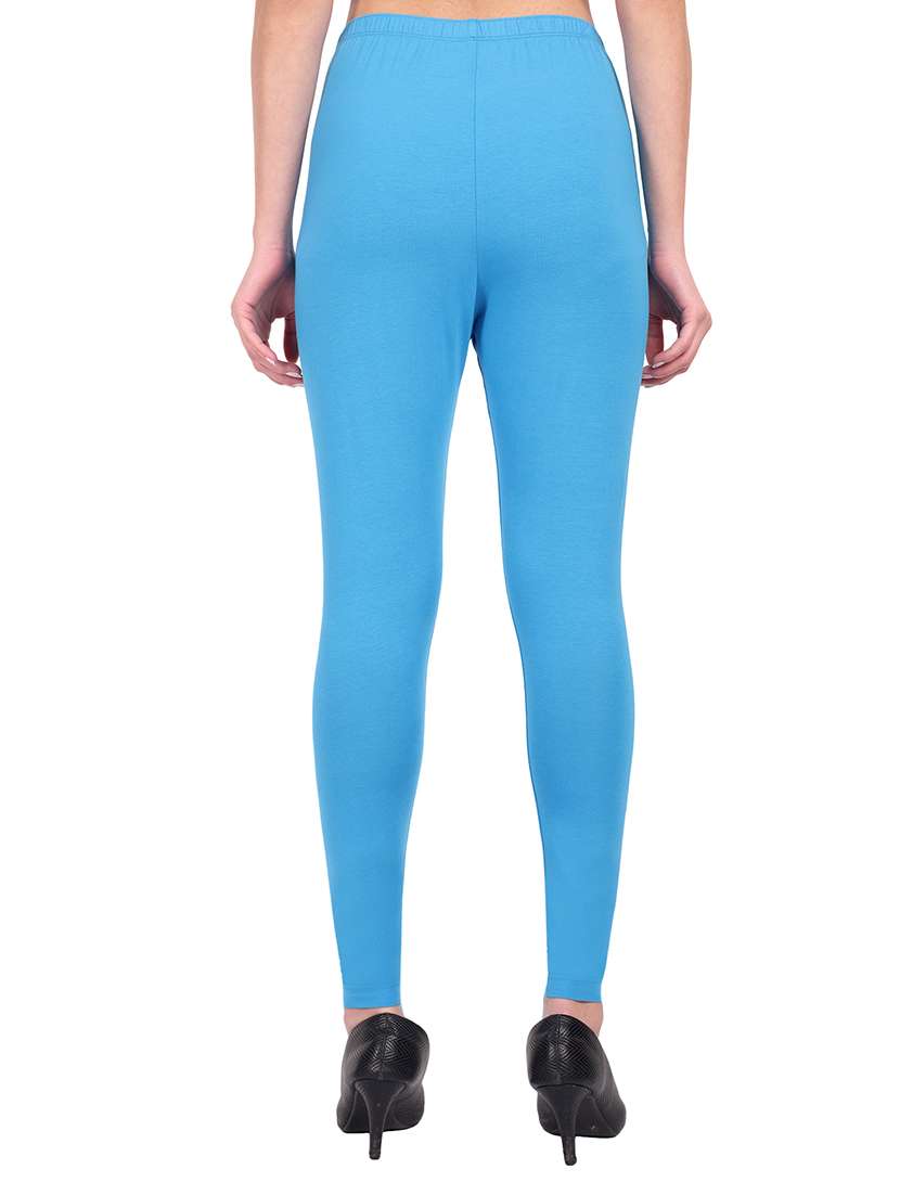 women plain mid rise ankle length leggings - 21648839 -  Standard Image - 2