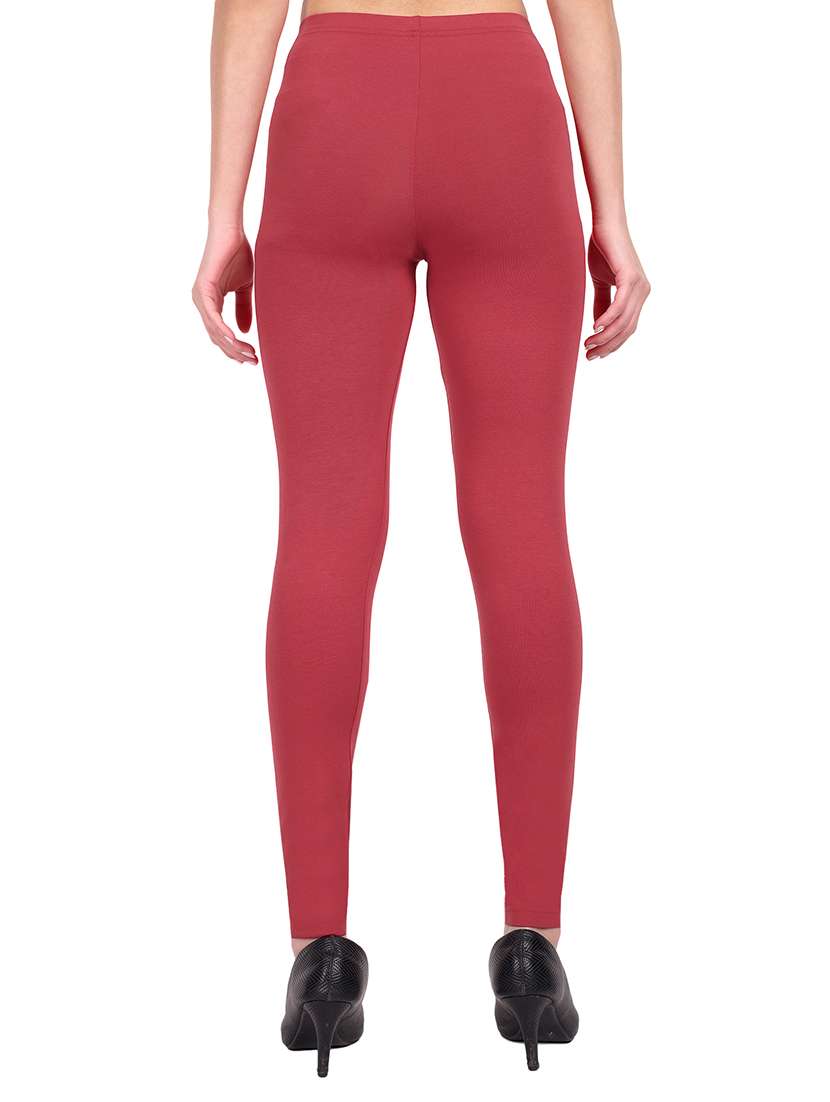 women plain mid rise ankle length leggings - 21648855 -  Standard Image - 2