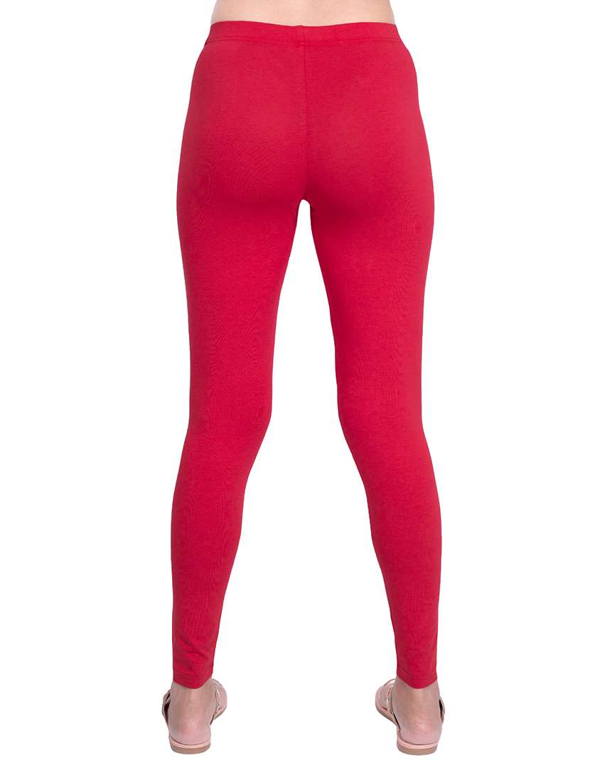 women plain mid rise ankle length leggings - 21648857 -  Standard Image - 2
