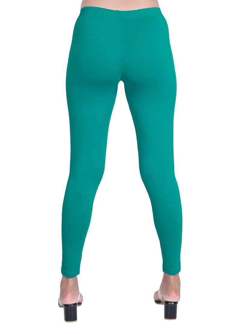 women plain mid rise ankle length leggings - 21648859 - Standard Image - 2