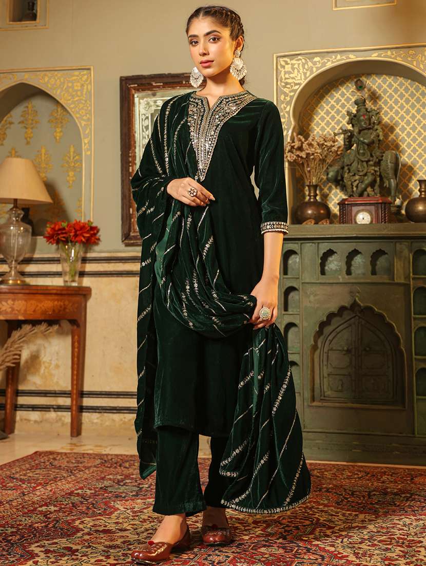 women embroidered kurta pant set with duaptta - 21648924 -  Standard Image - 2