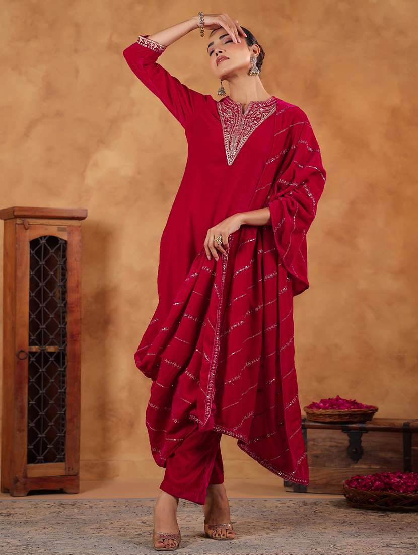 women embroidered kurta pant set with duaptta - 21648928 -  Standard Image - 2