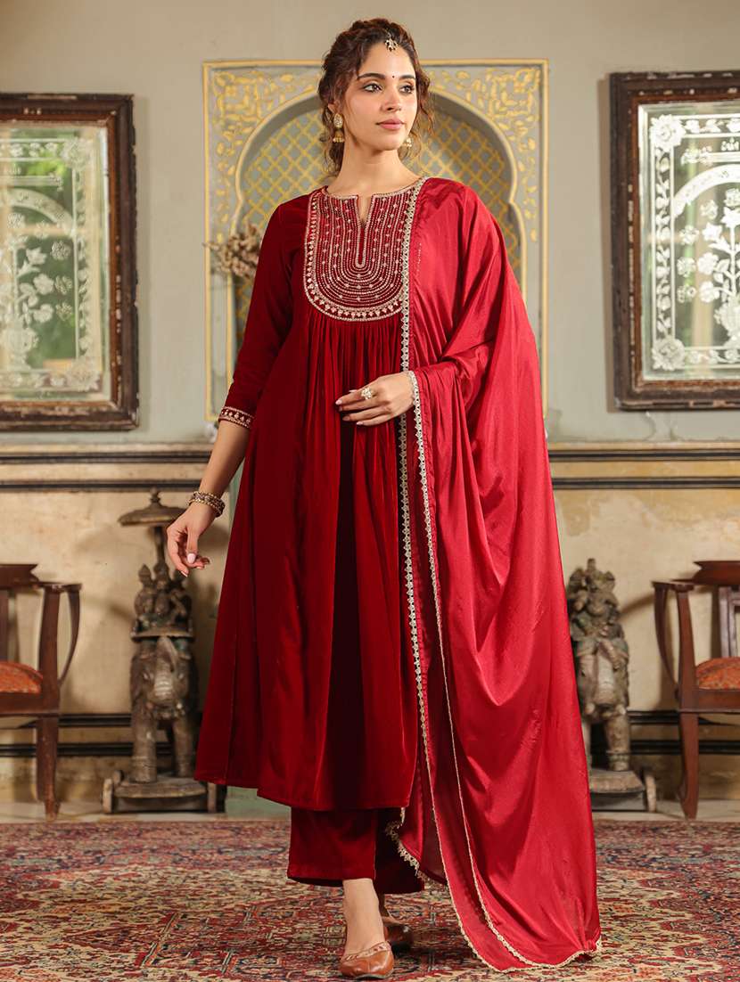 women embroidered kurta pant set with duaptta - 21648934 - Standard Image - 2