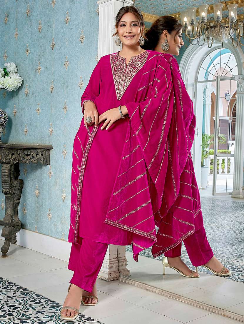 women embroidered kurta pant set with duaptta - 21648951 - Standard Image - 2