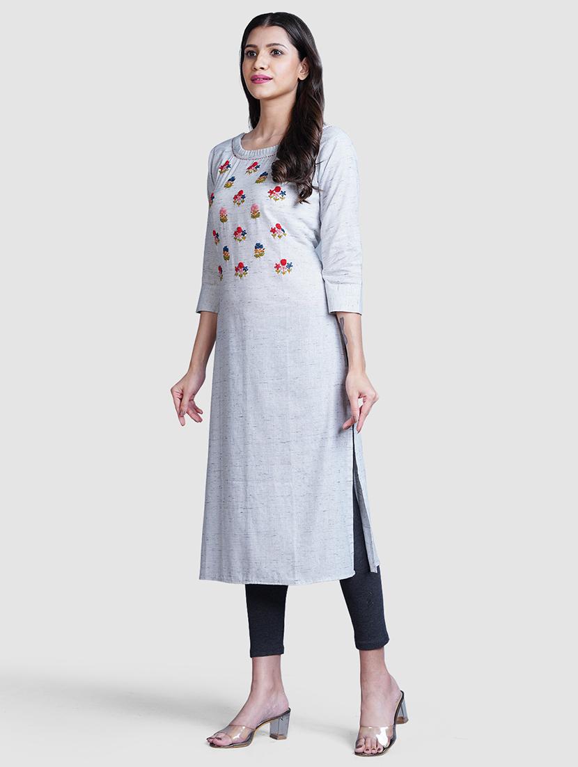 cream khadi straight kurta - 21649348 - Standard Image - 2