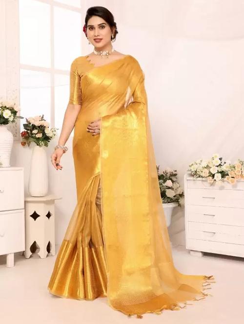 women solid bordered saree - 21649501 - Standard Image - 0