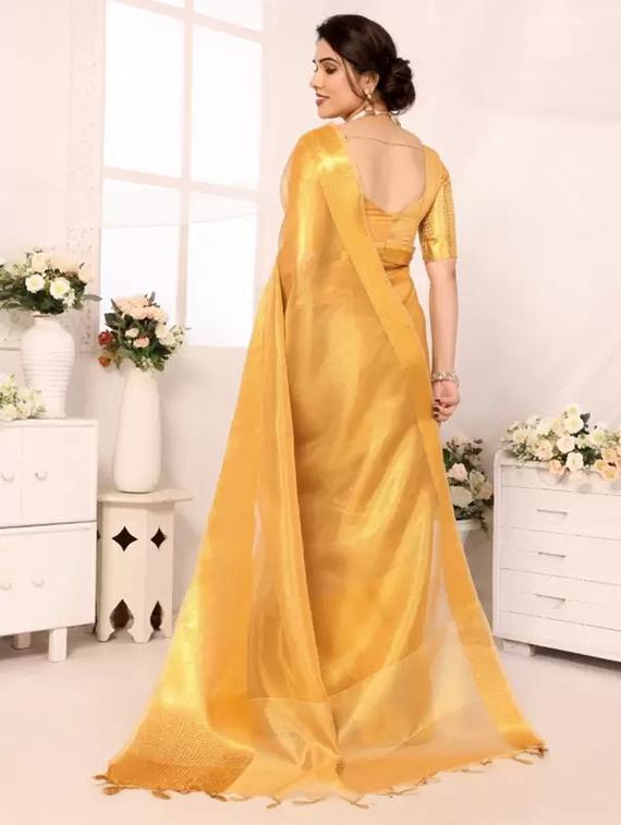 women solid bordered saree - 21649501 - Standard Image - 2