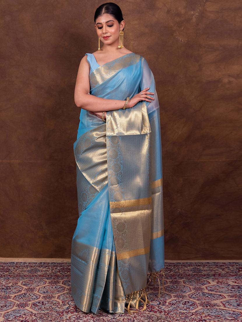 women solid bordered saree - 21649502 - Zoom Image - 0