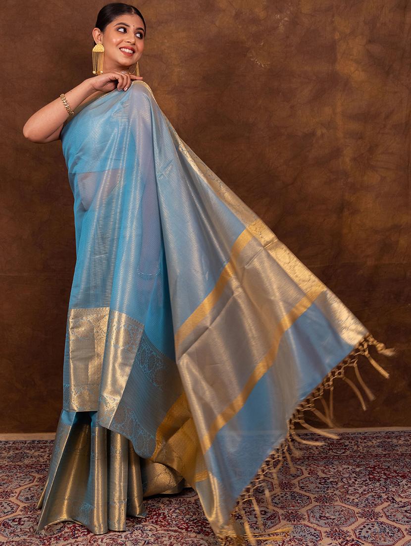 women solid bordered saree - 21649502 - Standard Image - 2