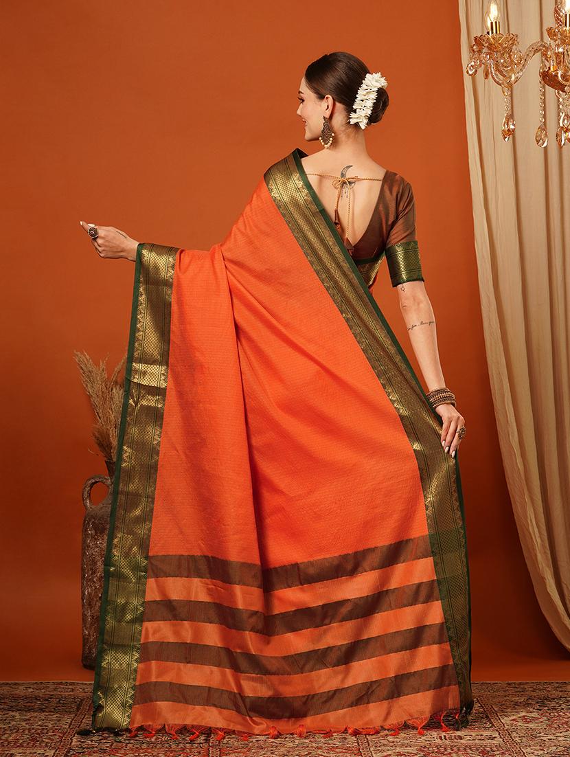 women solid bordered saree - 21649515 - Standard Image - 2