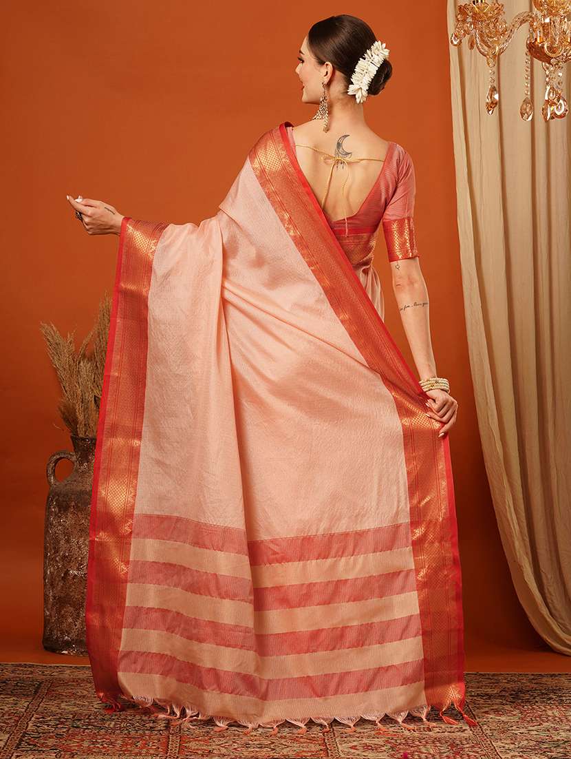 women solid bordered saree - 21649519 - Standard Image - 2