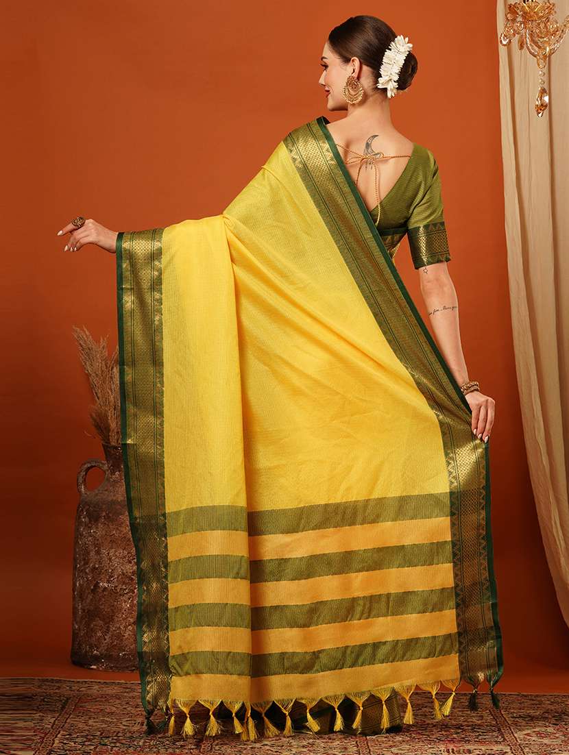 women solid bordered saree - 21649520 -  Standard Image - 2