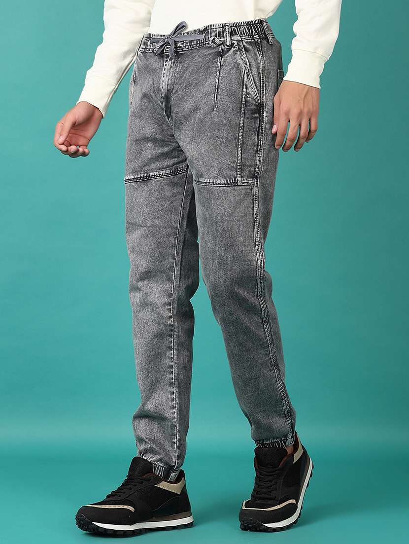 men mid rise solid joggers - 21649712 -  Standard Image - 2