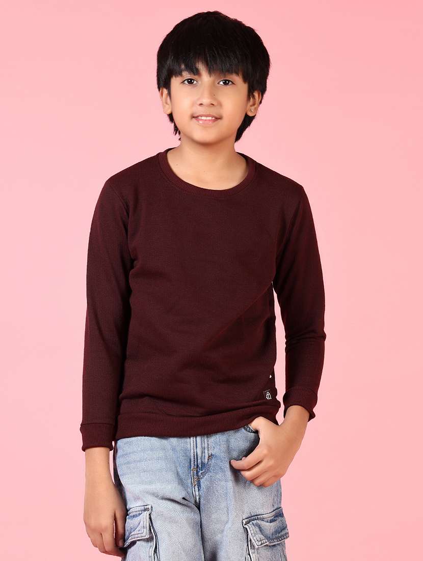 boys solid long sleeves sweatshirt