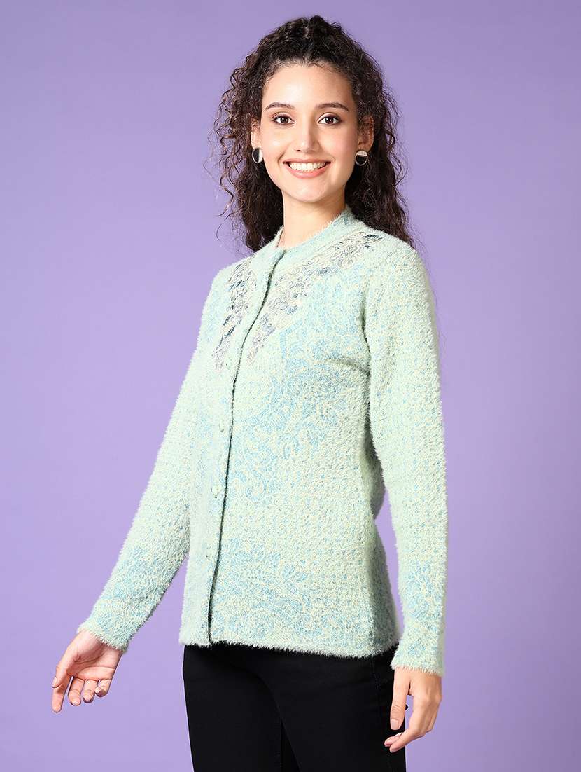 women self designed long sleeve cardigan - 21649778 -  Standard Image - 2