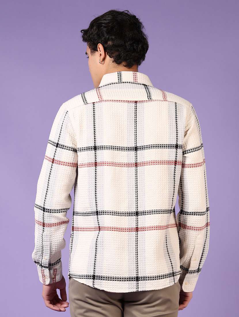 men checkered long sleeve casual shirt - 21649803 -  Standard Image - 2