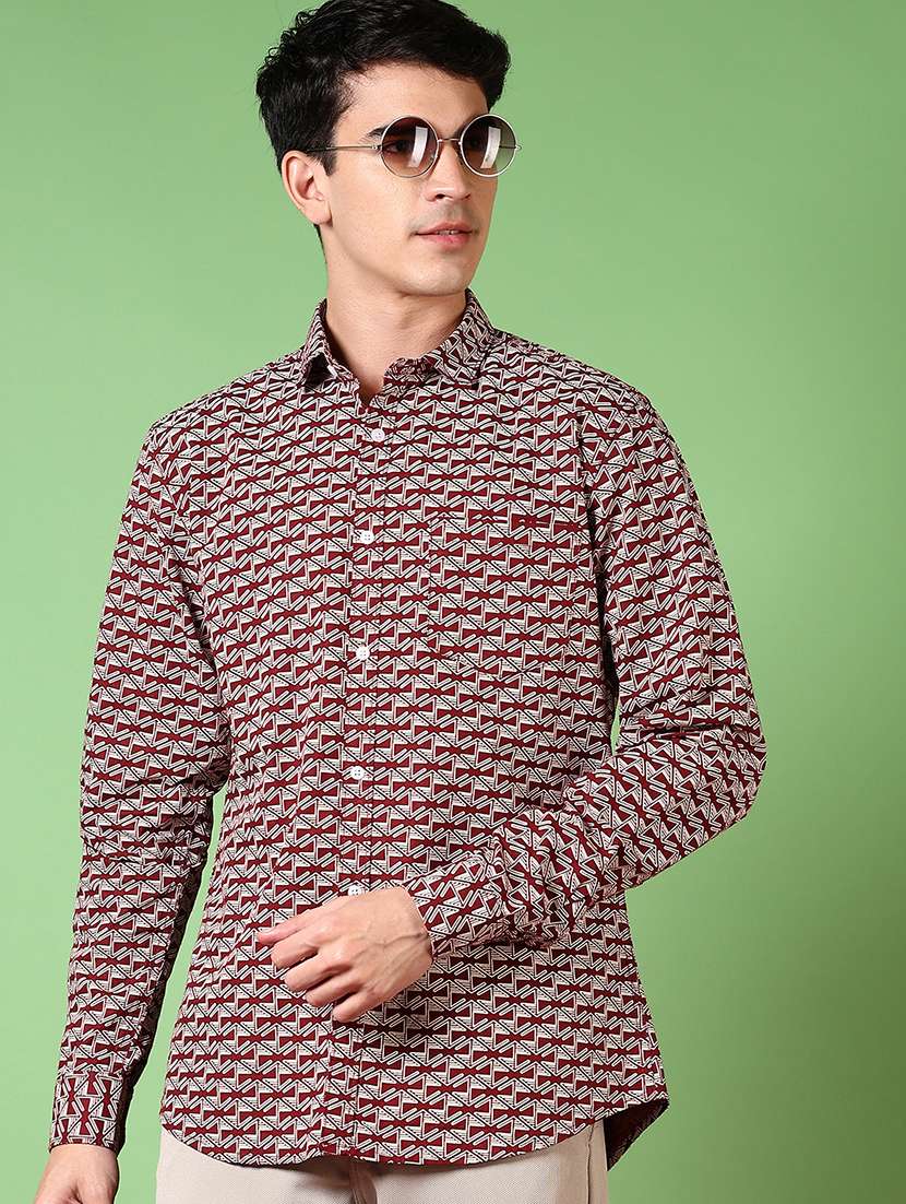 men printed long sleeve regualr fit casual shirt - 21649805 -  Standard Image - 2