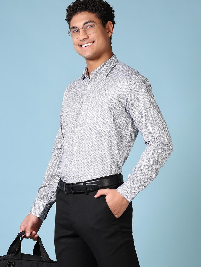 men long sleeves printed formal shirt - 21649811 - Standard Image - 2