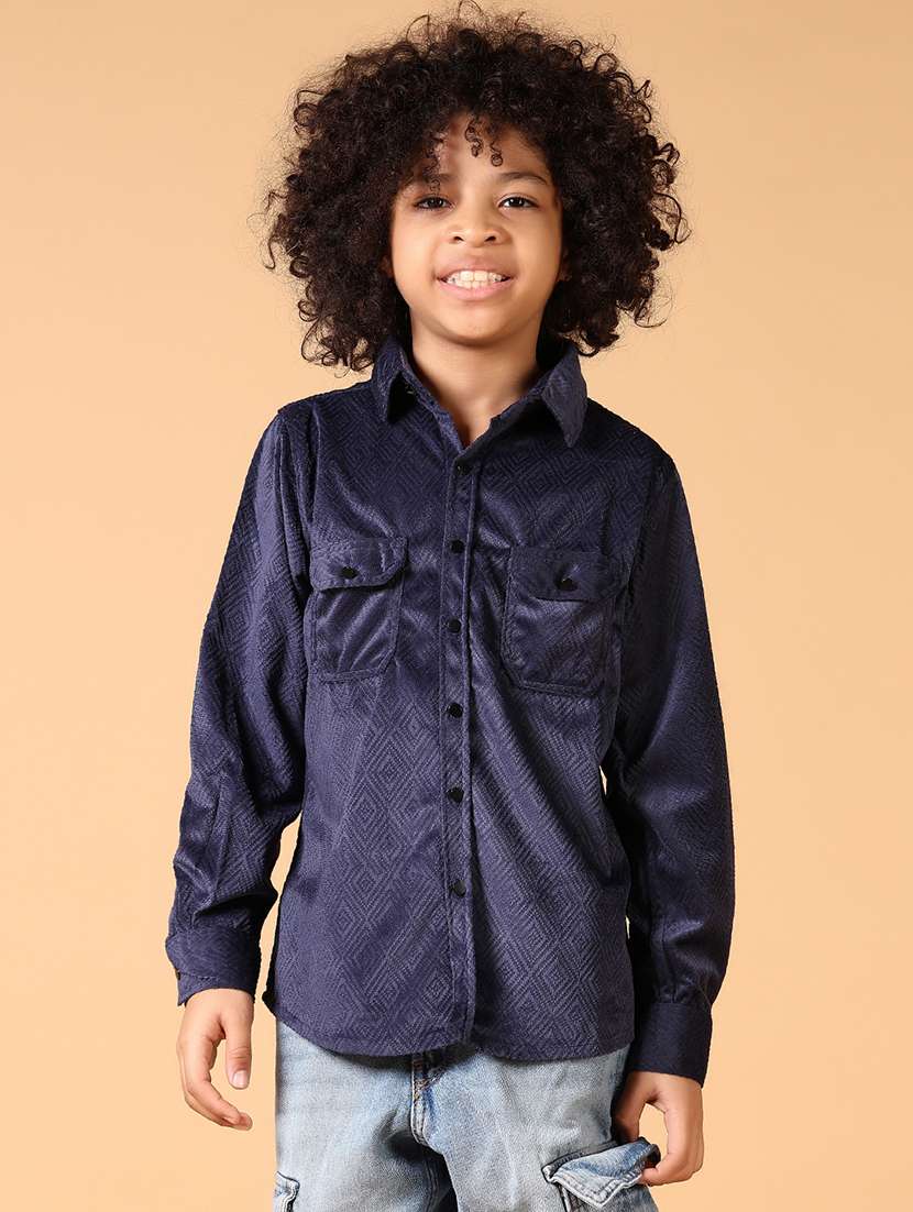 boys long sleeves solid shirt