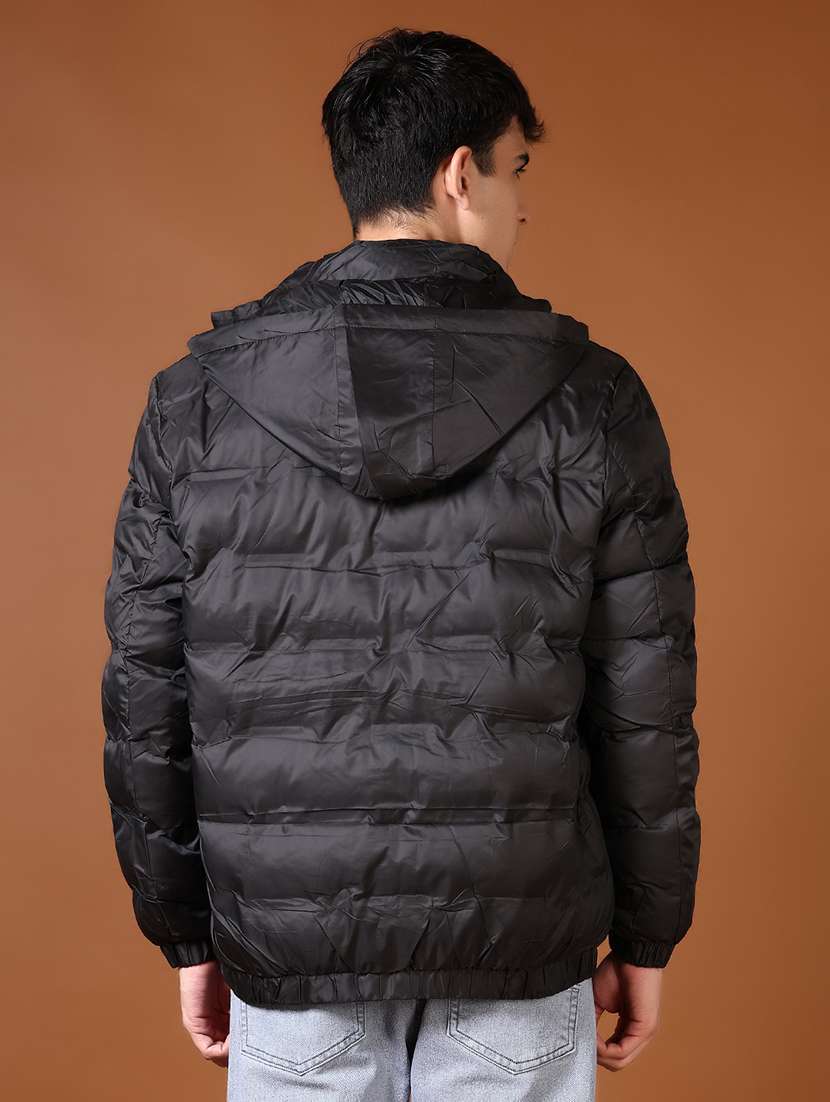 men solid long sleeve hooded puffer jacket - 21649832 -  Standard Image - 2