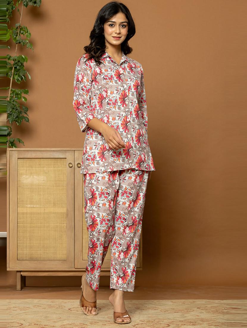 women multi color floral printed co-ord sets - 21649947 - Standard Image - 2