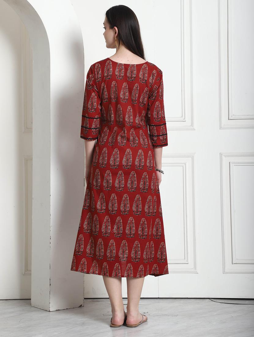 women printed round neck maternity dress - 21650278 - Standard Image - 2