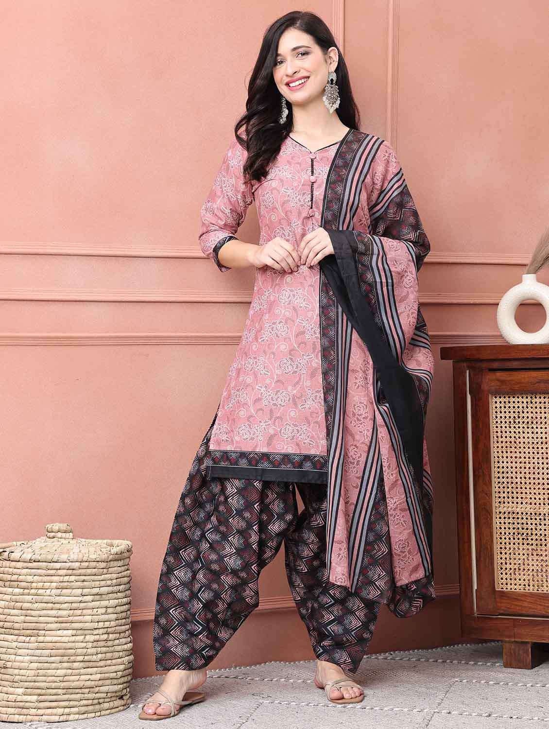 women floral kurta salwar set with dupatta