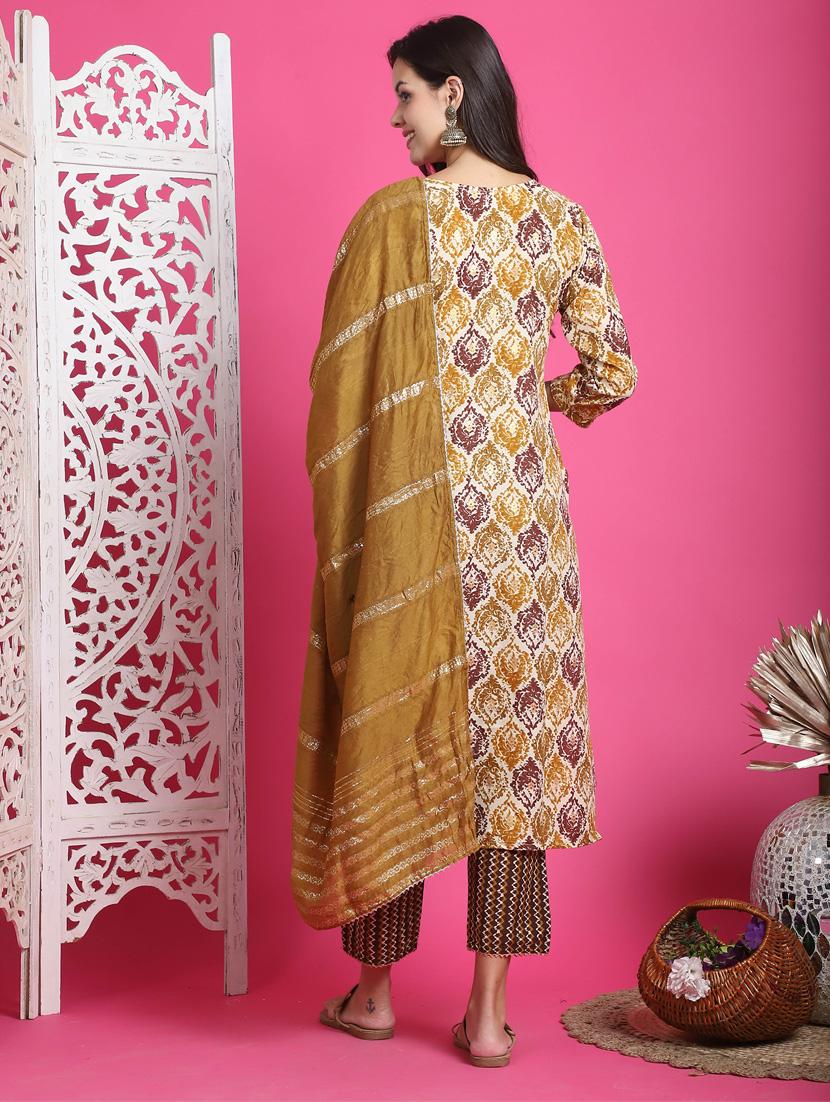 women printed kurta pant set with dupatta - 21650342 - Standard Image - 2