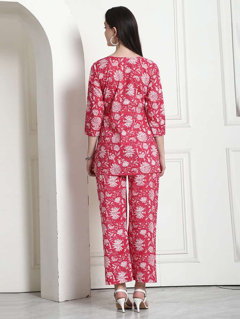 women printed cotton top and trouser co-ord set - 21650366 -  Standard Image - 2