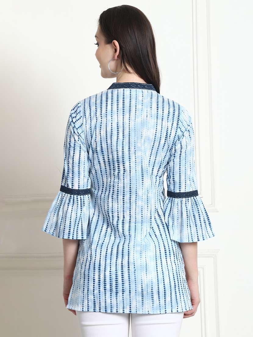 women printed bell sleeve tunic - 21650410 -  Standard Image - 2