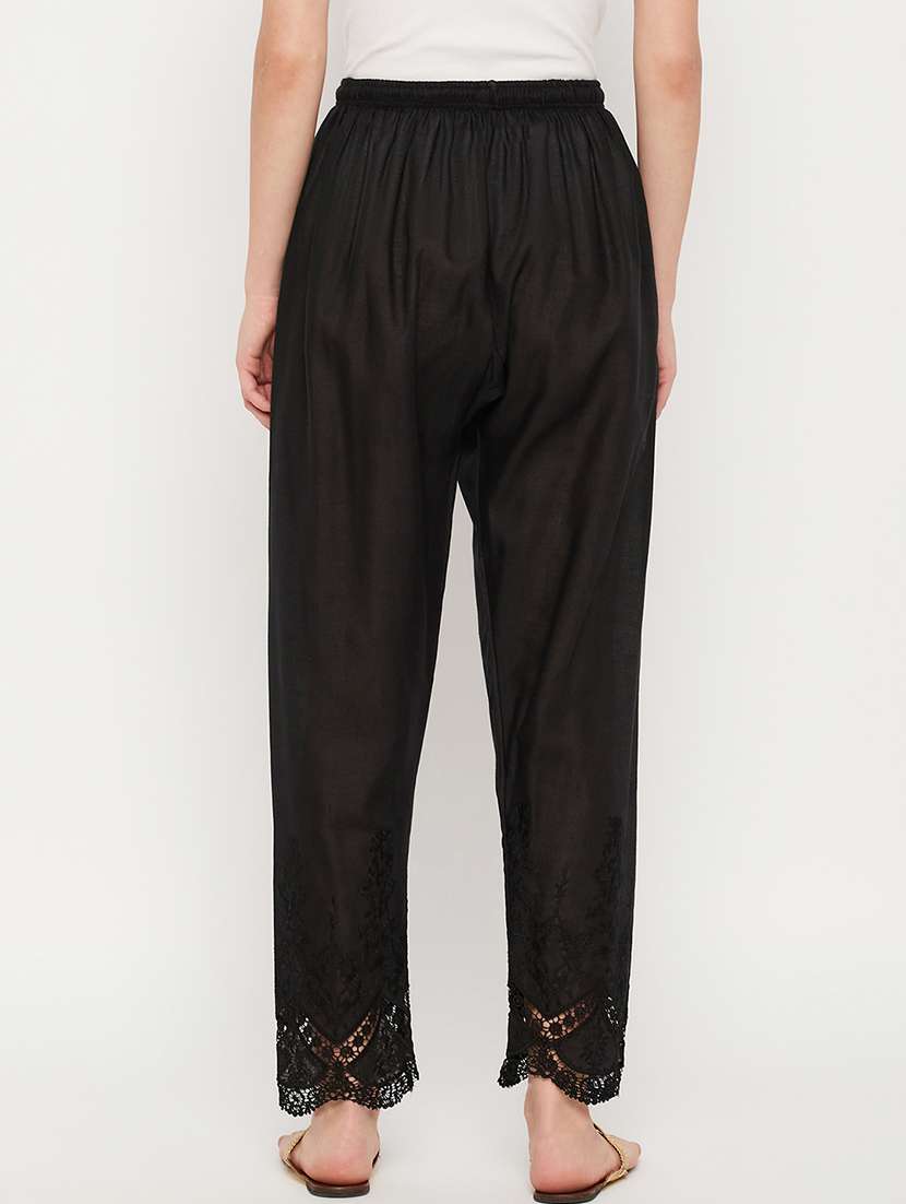 women mid rise solid tapered pant - 21650490 -  Standard Image - 2