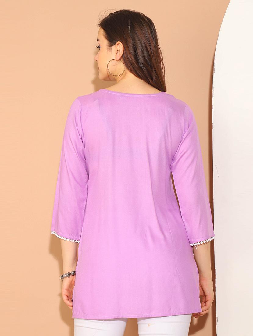 women embroidered straight tunic - 21650502 - Standard Image - 2