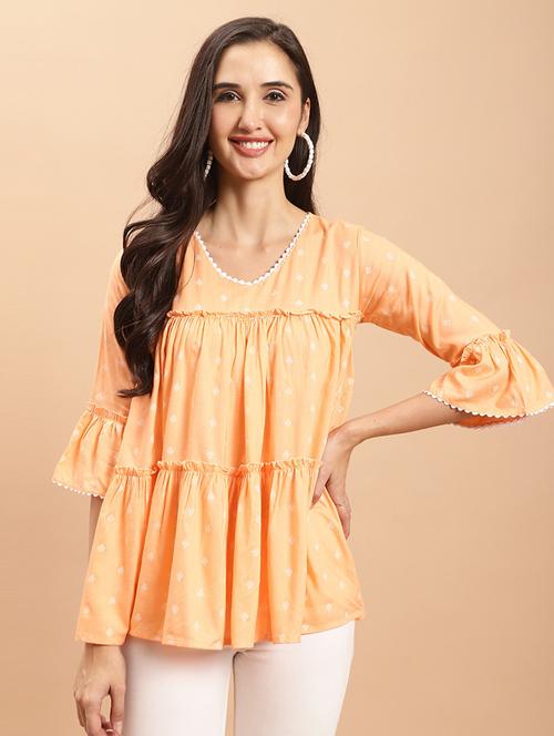 women printed bell sleeve tunic - 21650549 -  Standard Image - 0