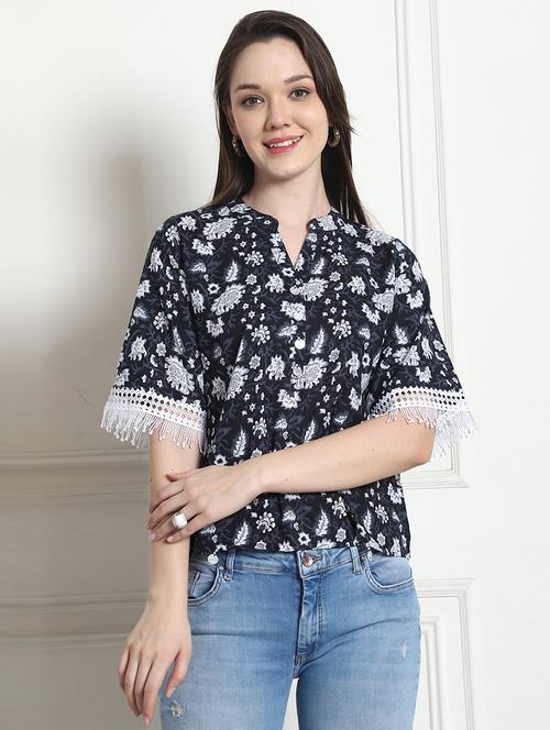 women black floral printed top - 21650566 - Standard Image - 0