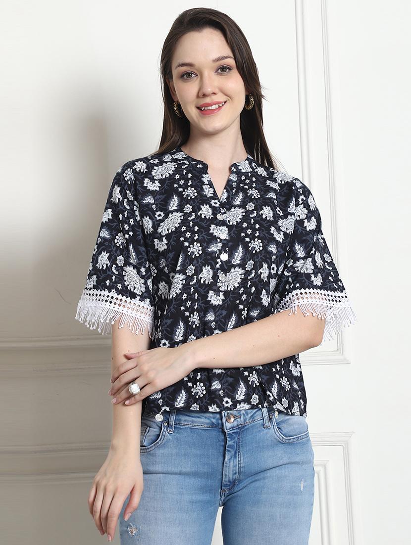 women black floral printed top - 21650566 - Zoom Image - 0