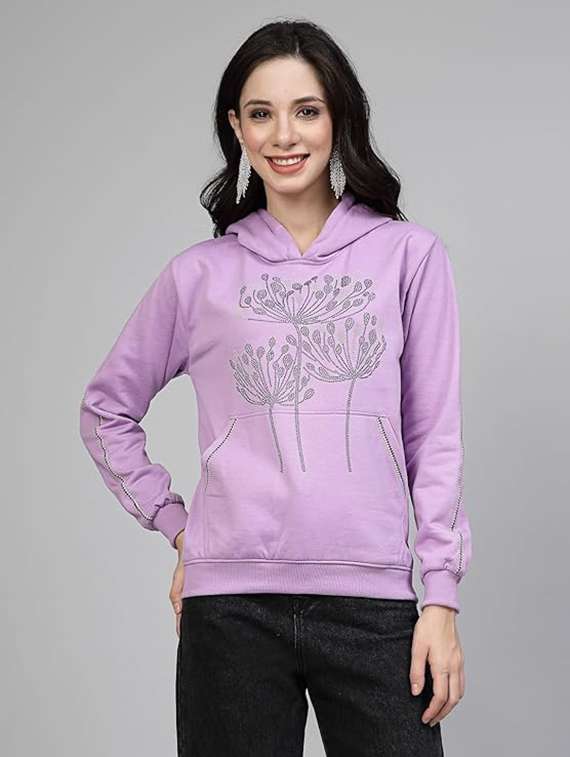 women long sleeves hoodies for women crystal work